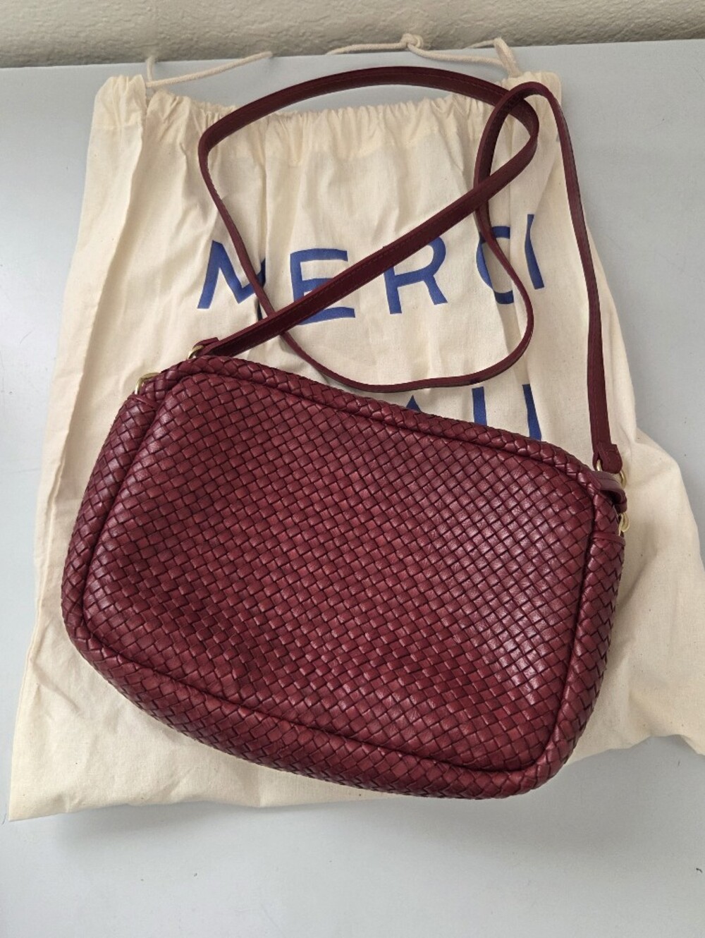 Clare V. Marisol Woven Leather Crossbody Bag